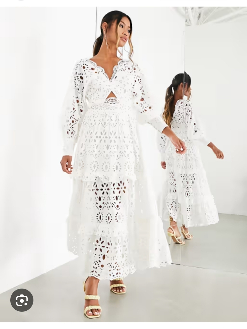 ASOS White Eyelet Midi Dress